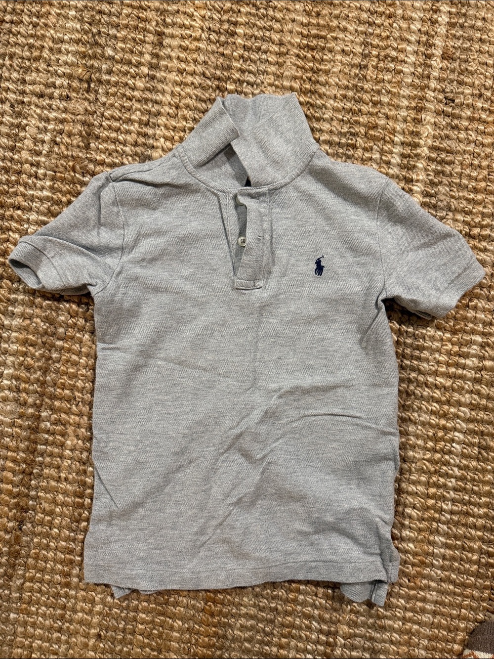 Ralph Lauren Kids Heather Gray Polo with Navy Pony Size 6